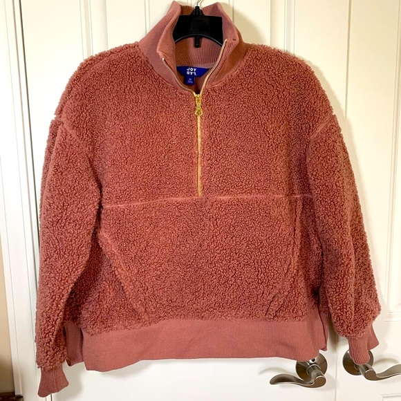JoyLab Tops - JoyLab Mauve Sherpa 1/2 Zip Pullover Jacket Size Medium